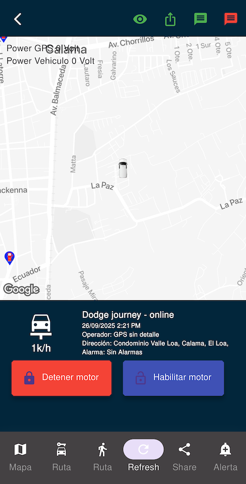 seguimiento en vivo