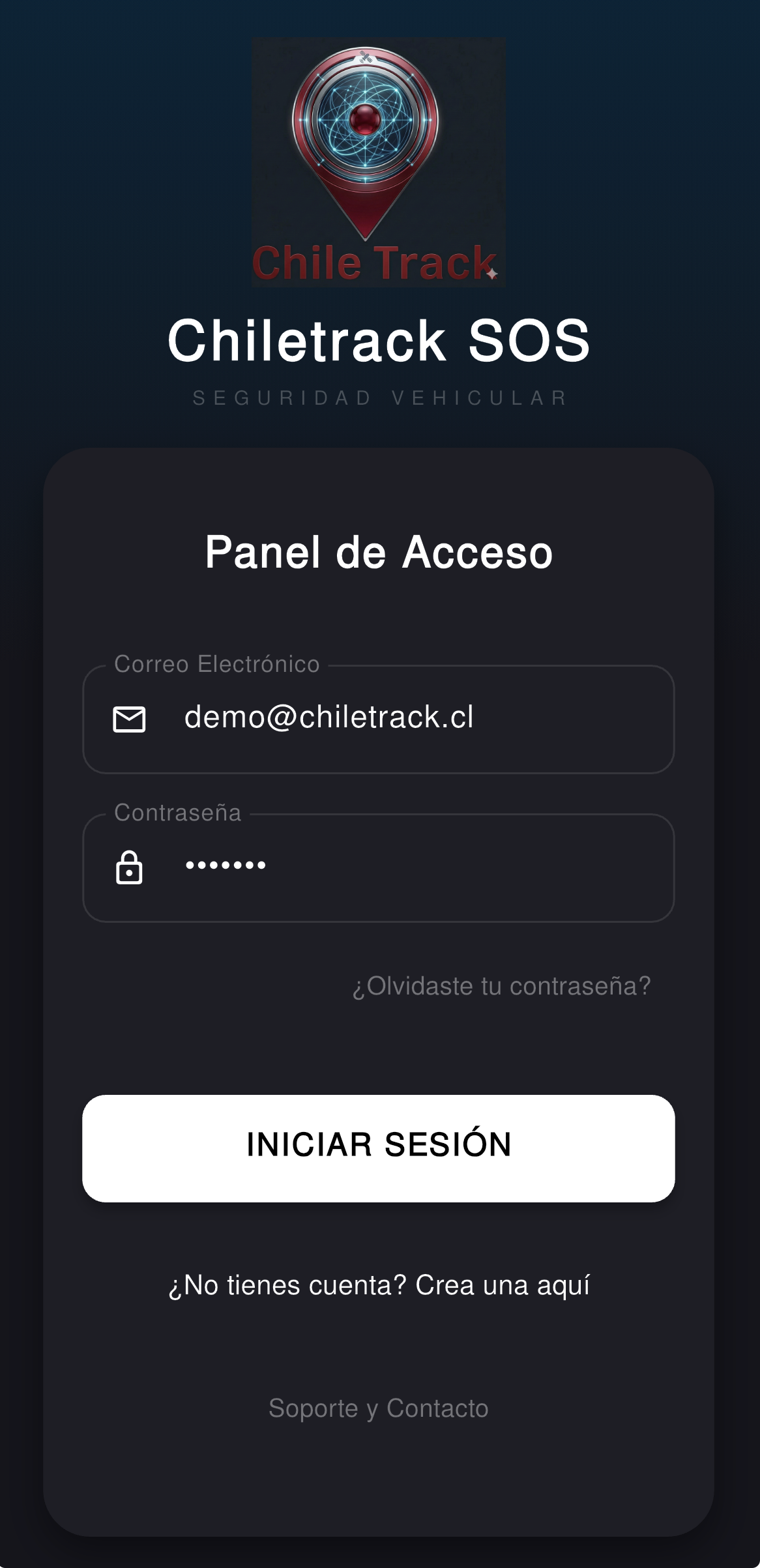 Demo Chiletrack App